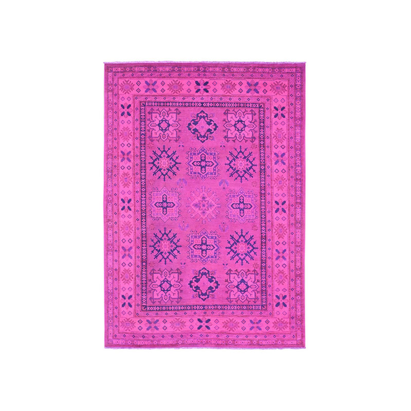 Tapis oriental rectangulaire en laine noué à la main surteint 6 pi 0 po x 8 pi 6 po - MOA10220444