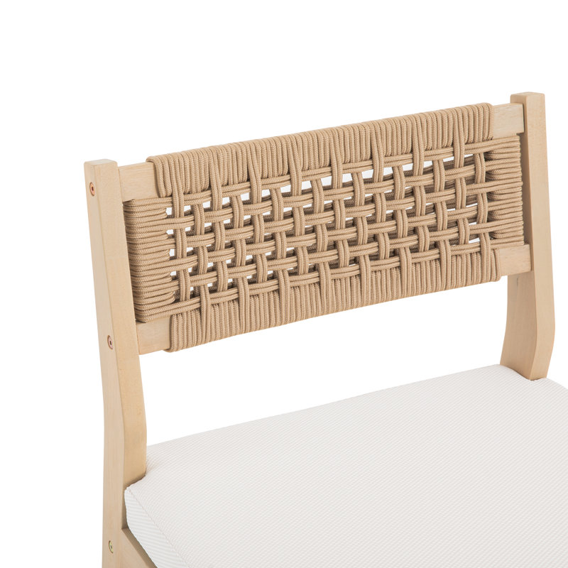 Chaise de salle à manger en bois d'eucalyptus avec coussins Rosa (ensemble de 2)