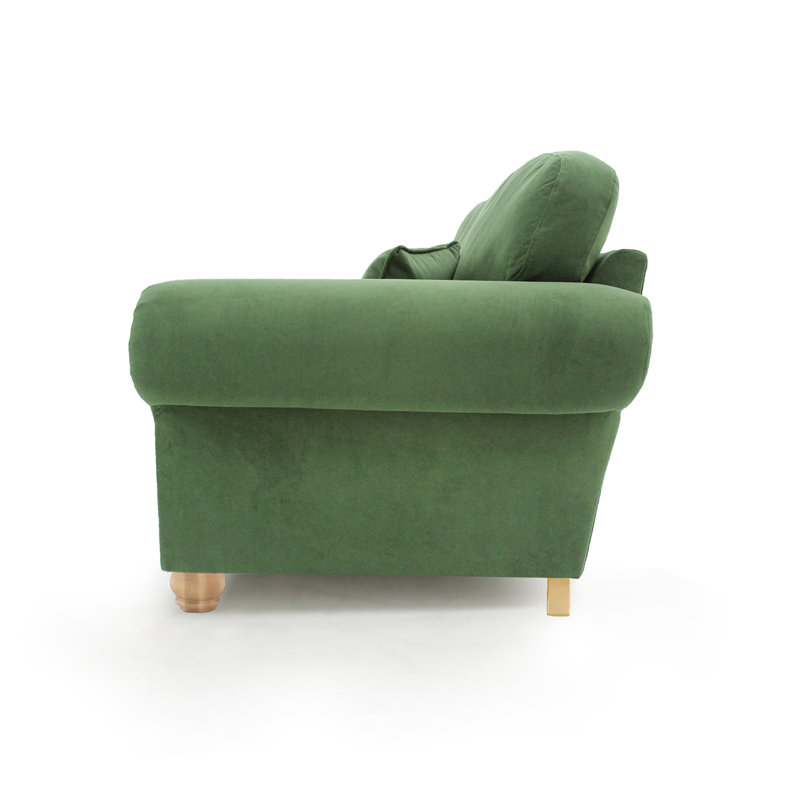 Foreston Velvet Armchair, Moss Green