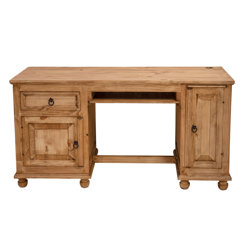 Bureau compact en bois massif, Brown