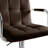 Set of 2 Adjustable Swivel Bar Stools Modern PU Leather Upholstered Counter Height Bar Chairs with Chrome Base and Footrest, Brown-1890758330