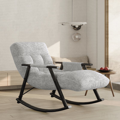 Chaise berçante pliante rembourrée décontractée - dossier / repose-pieds réglable, poches latérales, multi-scène