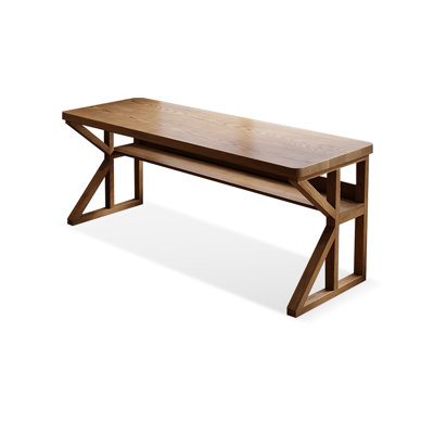 Bureaux rectangulaires en bois massif noyer clair