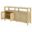 Bohemian Style Rattan Buffet Storage Cabinet with Solid Wood Frame, Push-to-Open Design-2027855633