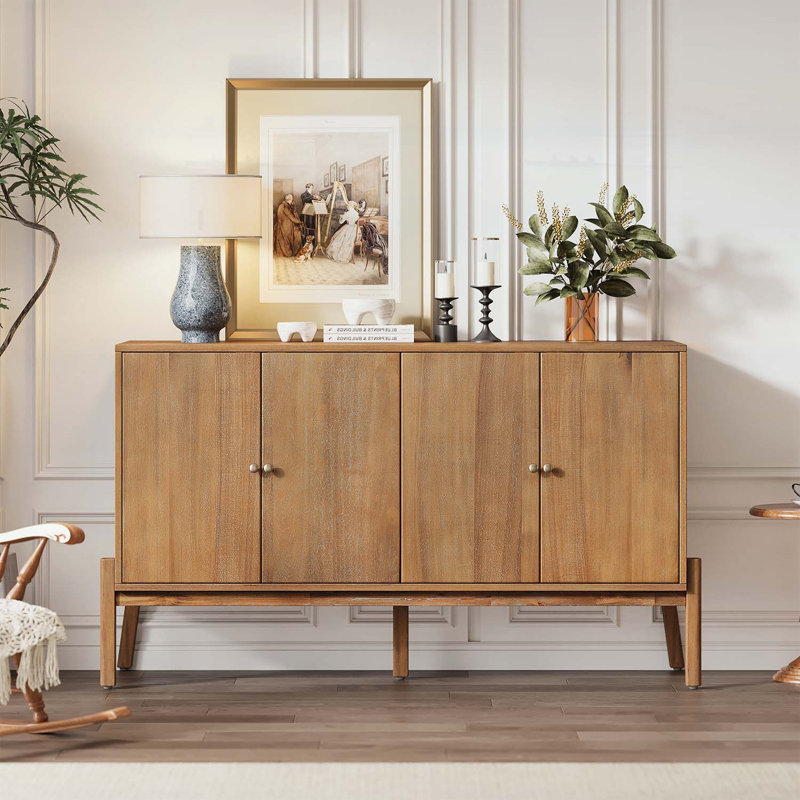 Buffet vintage avec rangement à 4 portes, Brun