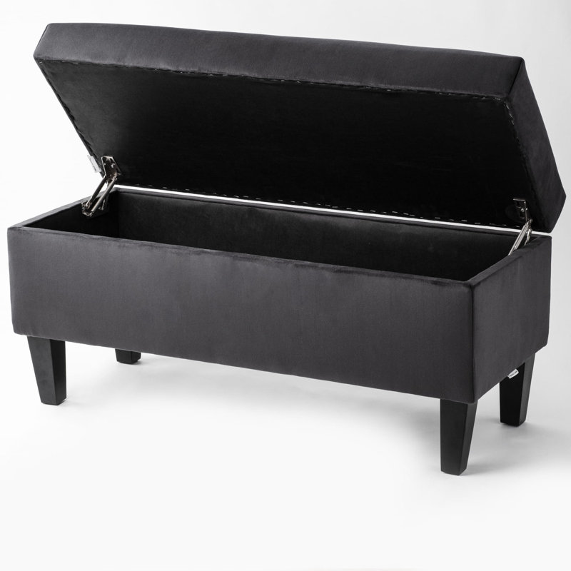 Velvet Upholstered Storage Bench, 47 x 60 x 30 cm