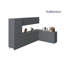 WALLKITCHENS - Cuisine complète moderne en panneau de fibres à densité moyenne (panneau de fibres à densité moyenne) l 138 po x l 85 po x H 83 po FK-Prestige -97830607