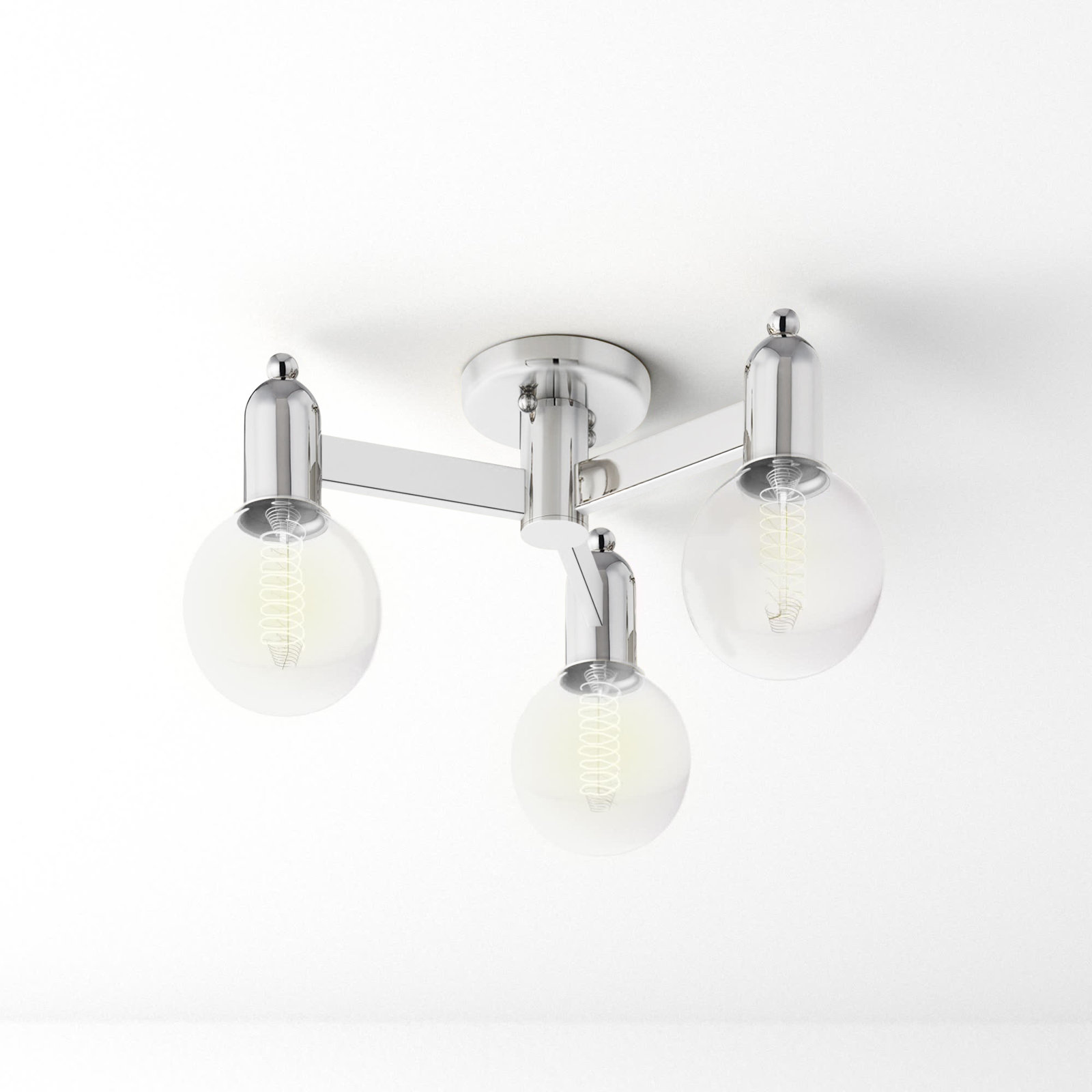Saimi 3-Light Semi Flush Mount, Polished Nickel