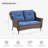 Mindee 45" Wide Outdoor Wicker Loveseat With Cushions-1333161994