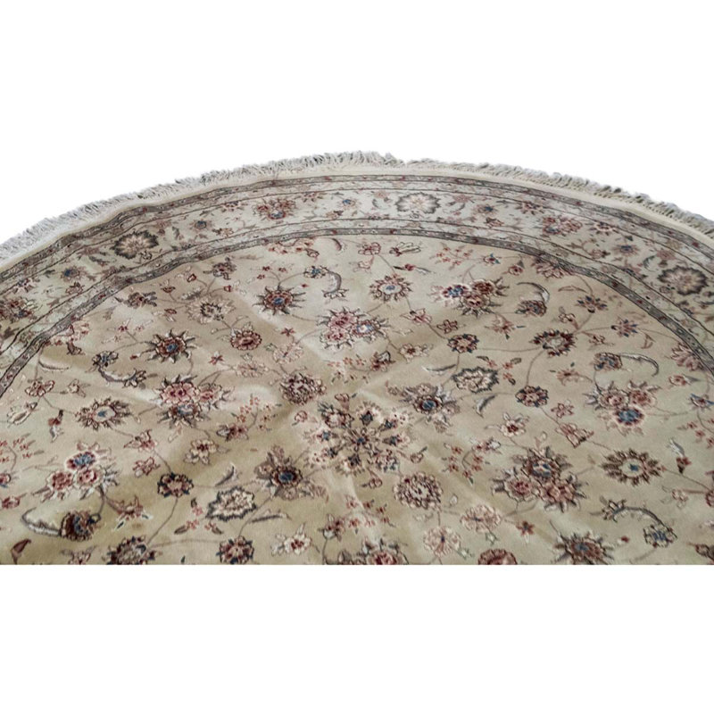 Tapis brun / ivoire / gris noué à la main de haute qualité