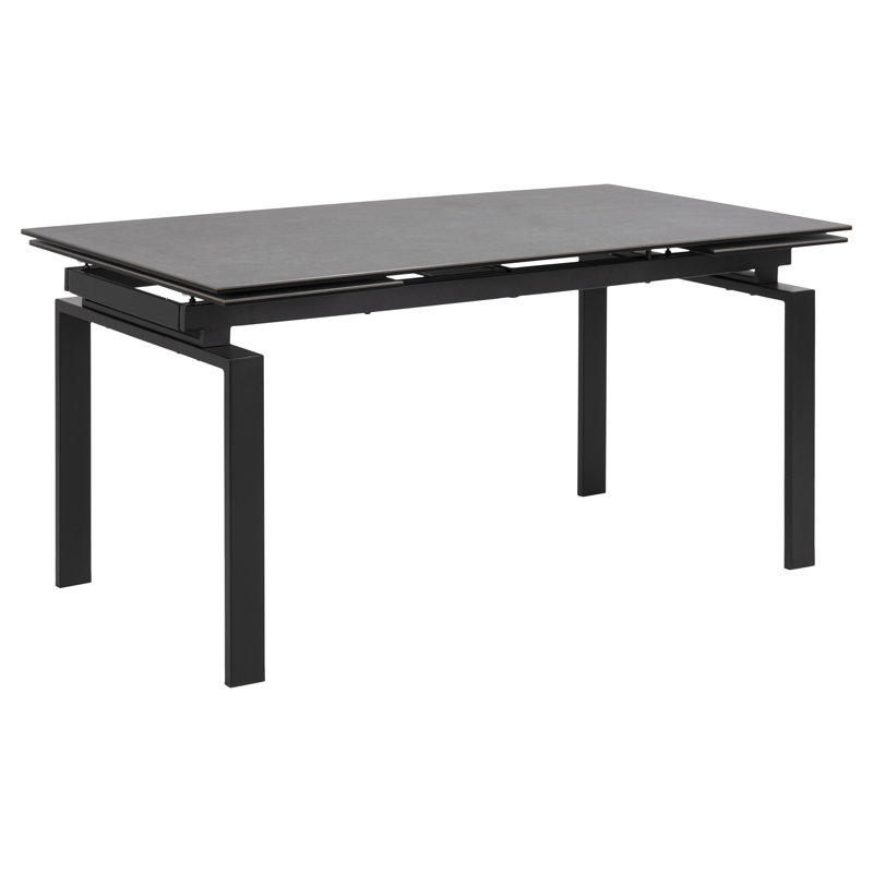 Forelli Extendable Glass Top Metal Base Dining Table