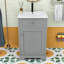 Meuble-lavabo contemporain simple avec lavabo en céramique, porte à fermeture douce et tablette réglable-1325059899