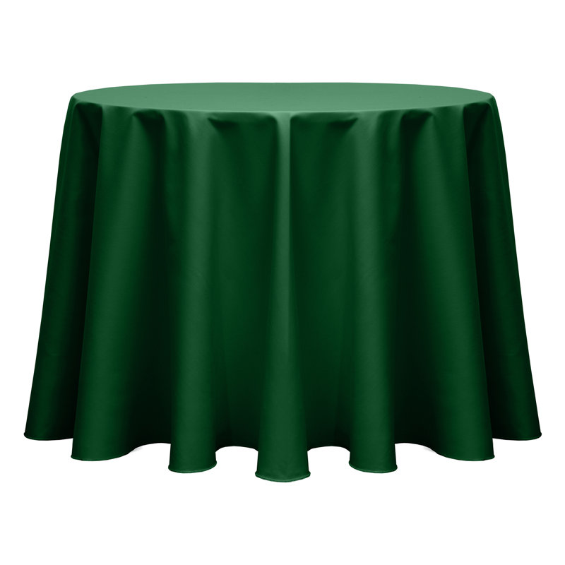Cotton Twill Round Tablecloth, 120" L x 120" W, 3, Hunter