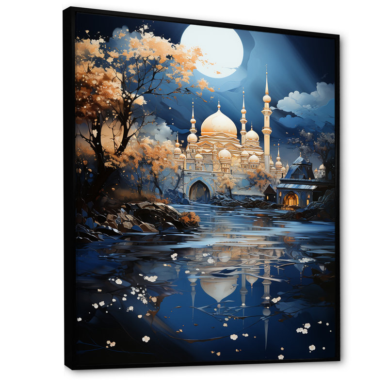 Mosquée de l'Islam Masjid Serenity Mosquée I sur toile, Cadre flottant noir, H 32 po x l 24 po x P 1 po