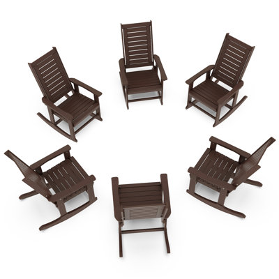 Chaise berçante d'extérieur Hdpe (ensemble de 6)