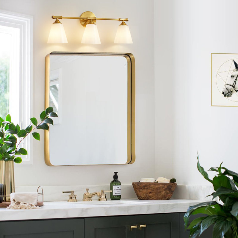 Éclairage pour meuble-lavabo à intensité variable Elouan, Doré, 3