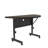 Half-circle 3 Person Height Adjustable Flip Top 48'' L Modular Training Table with Casters