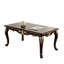 Table basse rectangulaire de style traditionnel 1Pc avec finition riche en tabac, détails, détails dorés et structure en bois massif, conception de l 48 po x P 27,5 po H 20,5 po