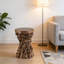 11.8" Brown Mulberry & Paulownia Wood Accent Table, Organic Tree Root Base Side Table For Living Room