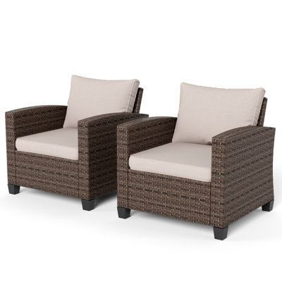 Chaise de patio avec coussins Irmelie