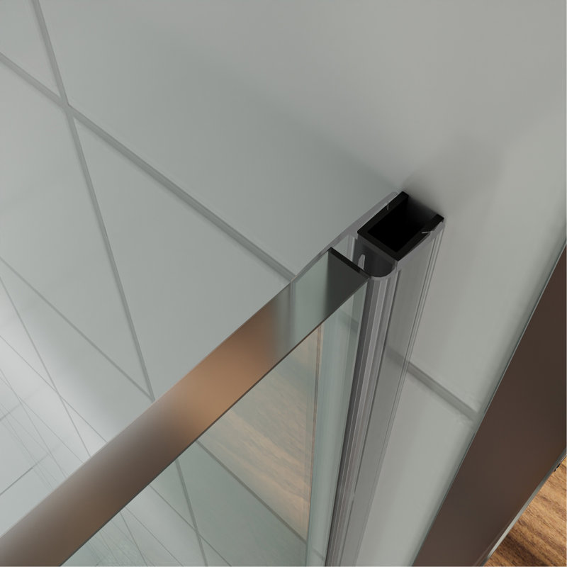 28" W X 72" H Frameless Shower Door - 3/8" (10Mm) Tempered Glass, Hinged Single Swing, Reversible Installation, Matte Black Finish