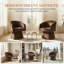 Chaise de coiffeuse pivotante à 360 ° en velours, fauteuil moderne (ensemble de 2, brun)-2143386216