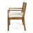 Outdoor Dining Chairs - Slatted Wood With Water- Cushioning, Beige Seat And Back Linings