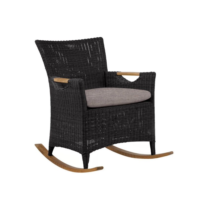 Culebra Outdoor Rocker Chair, Ash, Culebra Black