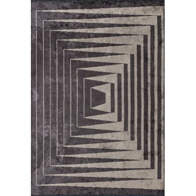 Rapture Gray/Beige/Dark Brown Geometric Luxury Area Rug