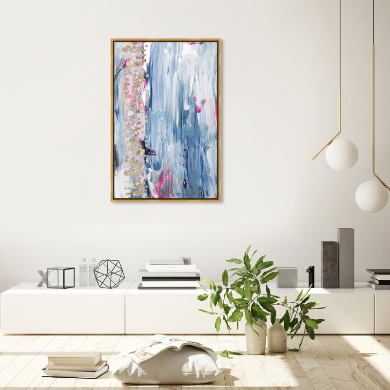 Butterfly Forest - toile flottante Arton, Encadrement doré, H 36 po x l 24 po