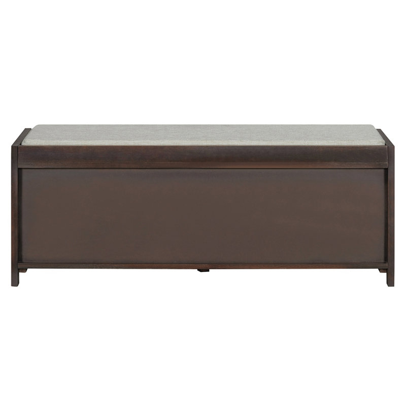 Banc à chaussures avec rangement et coussin, banc de rangement à volets vieillis avec charme rétro pour le salon, Espresso
