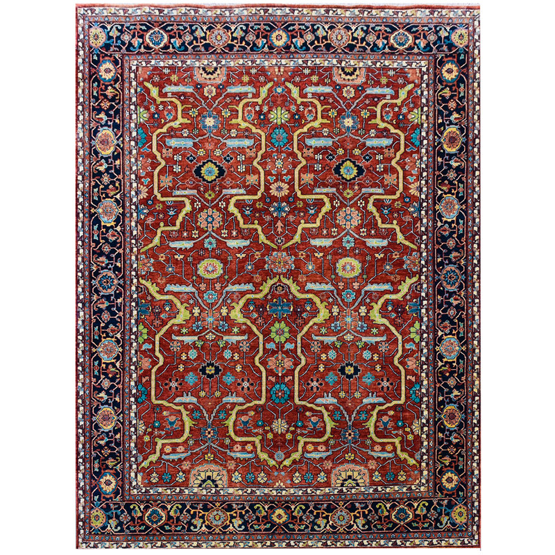 Elegant Wool Oriental Indoor Rug, Rectangle 8' x 10'