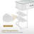Modern White Manicure Table, Nail Tech Desk with Glass Top