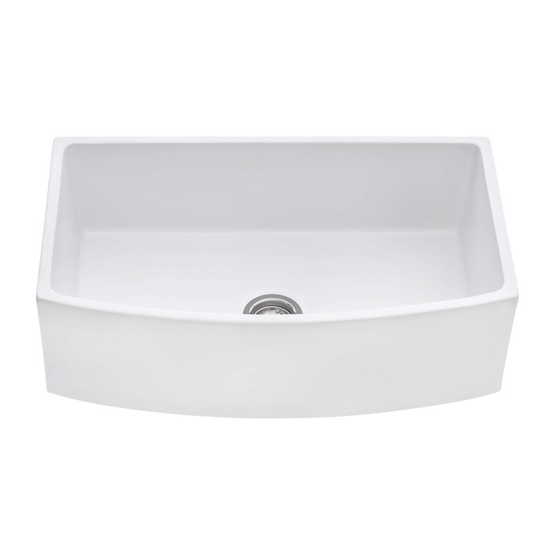 Ruvati 33" L x 20" W Farmhouse Kitchen Sink, White