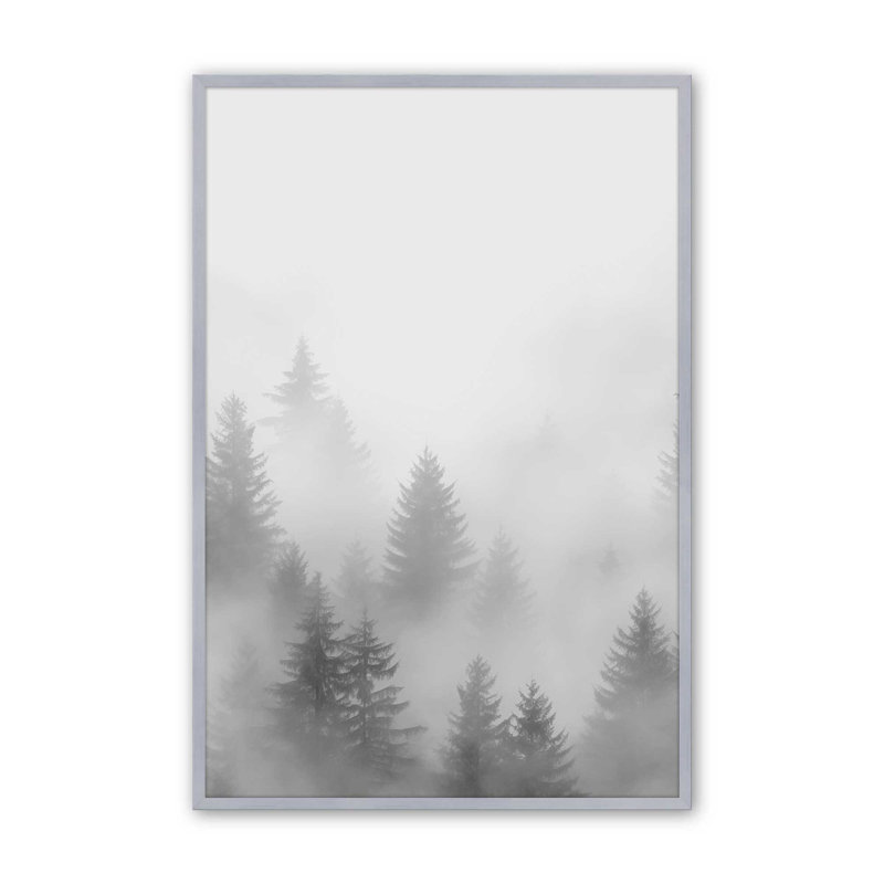 Imprimé Foggy Echoes III, H 25,25 po x l 19,25 po, Cadre en chrome poli