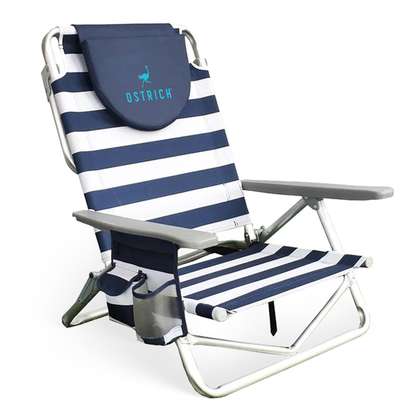 Chaise de camping inclinable autoportante autruche à rayures