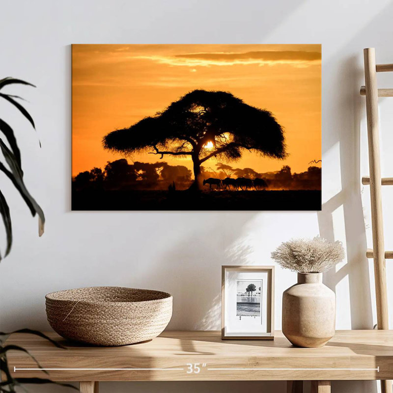 Silhouette d'acacia Harnek Amboseli, H 16 po x l 24 po