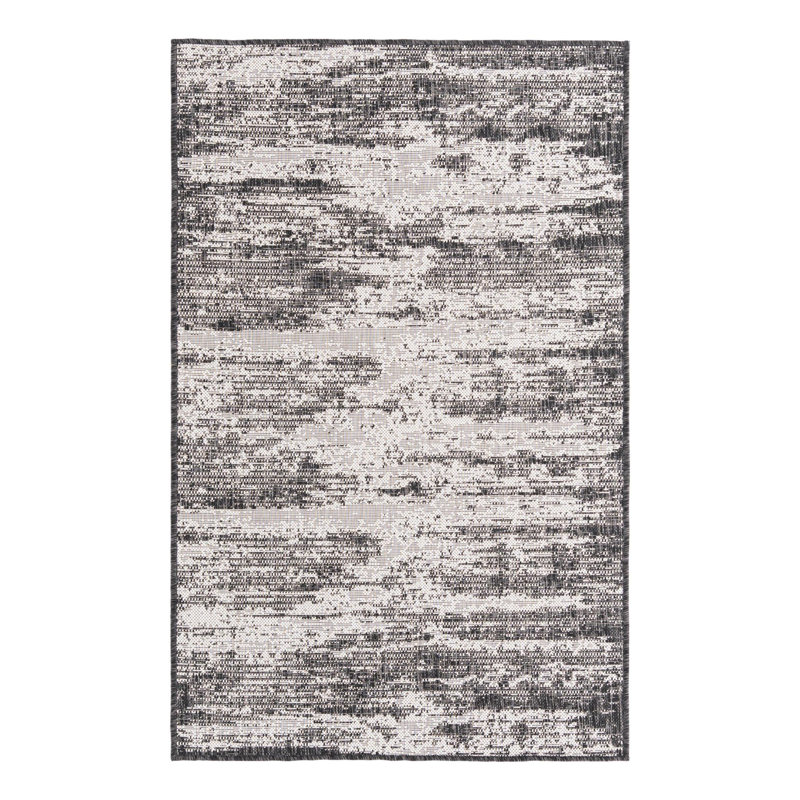 Tapis d'extérieur moderne gris anthracite Noushin, Rectangle 3 pi 3 po x 5 pi 2 po