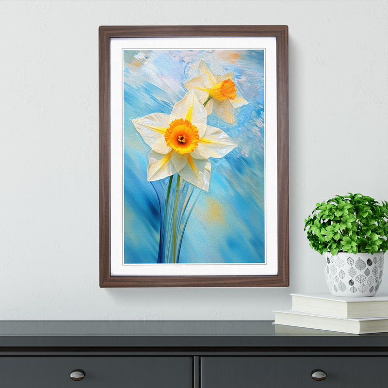 Single Picture Frame Print on Wood, 34cm H x 25cm W, Walnut Framed