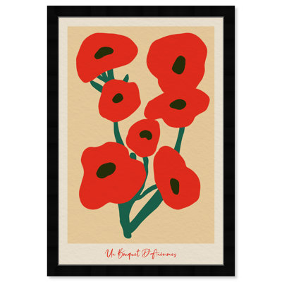 Modern Red Flower Bouquet Print