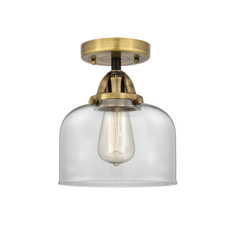 Plafonnier semi-encastré en verre à DEL, DEL, Non, Laiton antique noir
