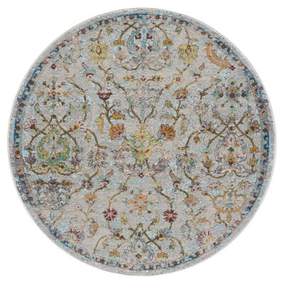 Gleaves Blue/Gray/Green Floral Traditional Indoor Performance Area Rug