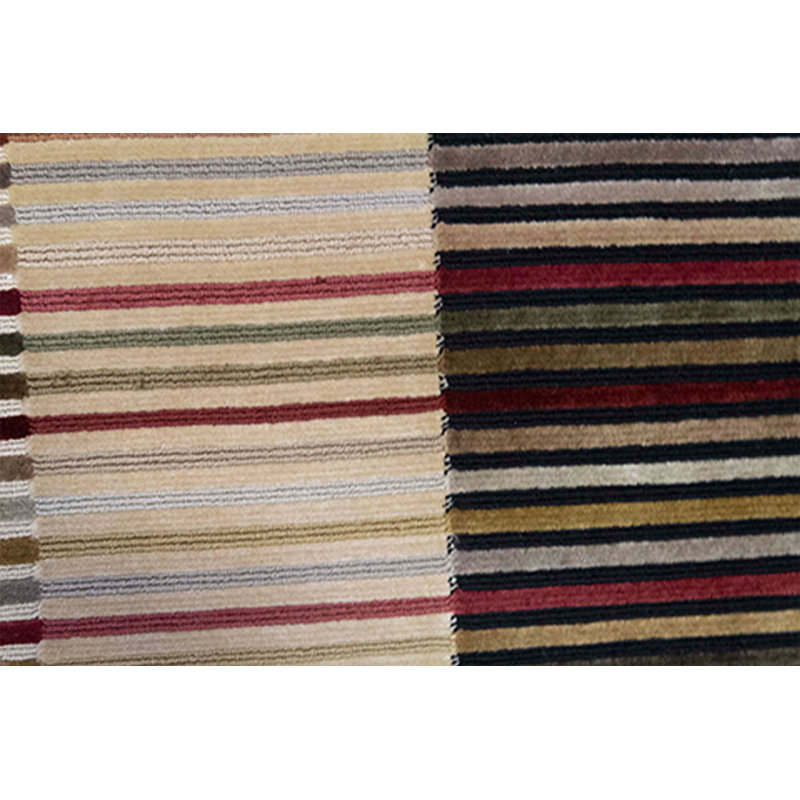Wool Striped Area Rug in Beige/Black