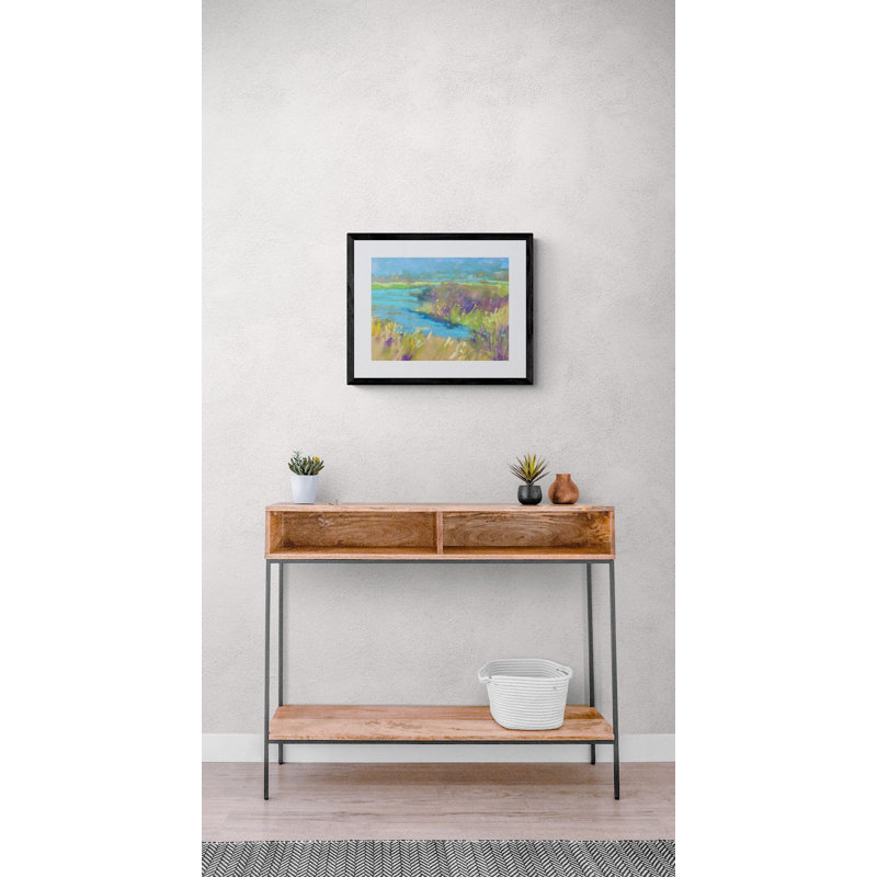 «A River Runs Through It» par Dina Gardner - peinture encadrée, H 17,25 po x l 21,25 po x P 0,88 po, Papier avec cadre noir
