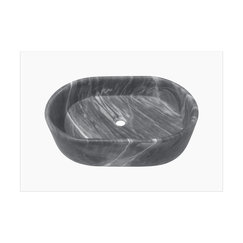 Vessel Sink, Oval-Shaped Sink For Bathroom, Gray
