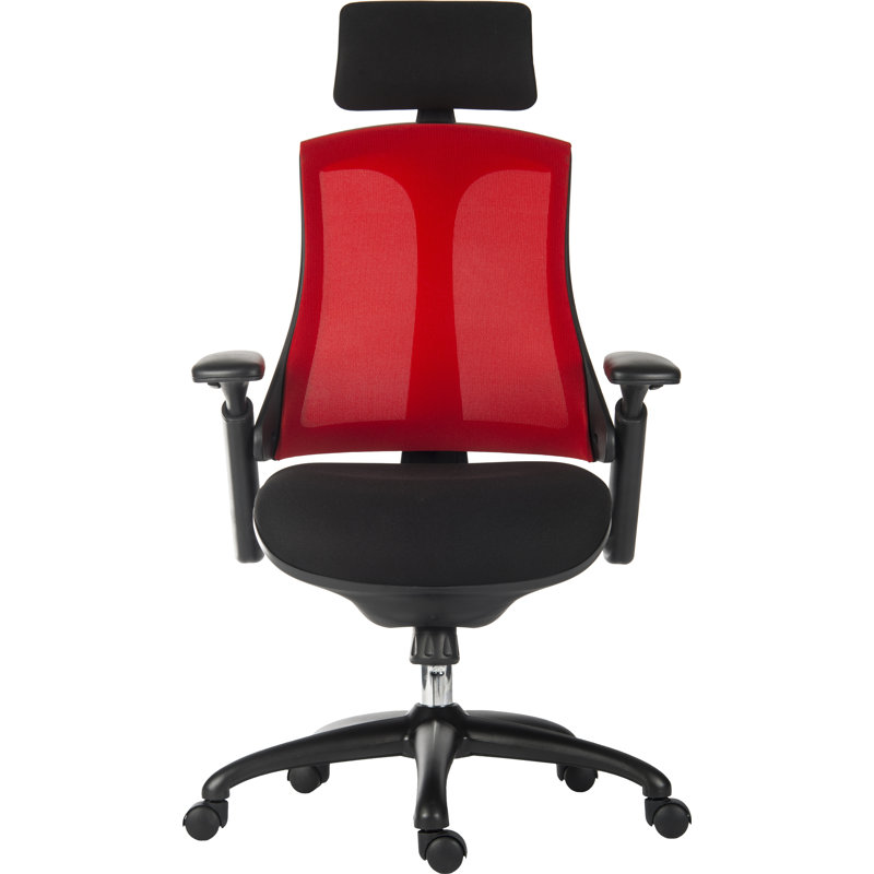 Mesh Executive Chair with Headrest, Red