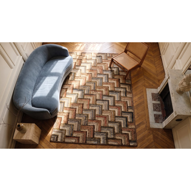 Tapis antique en laine crocheté American