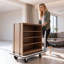 Chariot de manutention pliable, capacité de charge de 300 kg, dimensions : 90 x 87 x 61 cm, plateau pliable avec roues pivotantes, poignée de poussée compacte