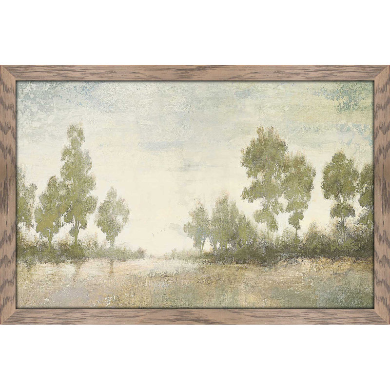 Panneau «Distant Valley» par Michael Marcon - Peinture, Cadre taupe délavé, H 33,5 po x l 49,5 po x P 1 po