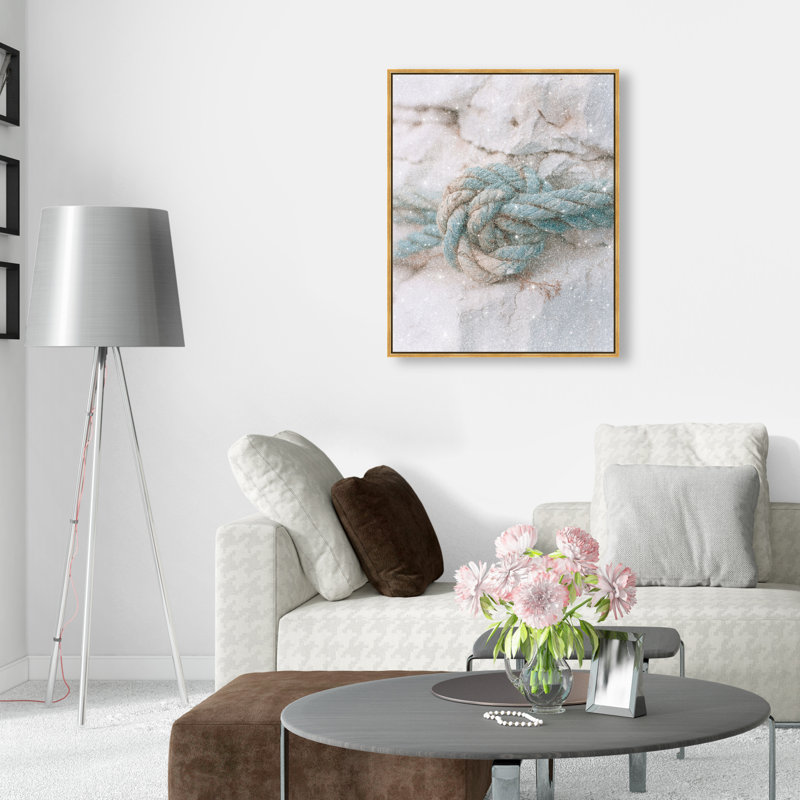 Toile Stone Grip II imprimée motif nautique et plage avec reflets de poussière de diamant par Oliver Gal, 37"H x 31"W